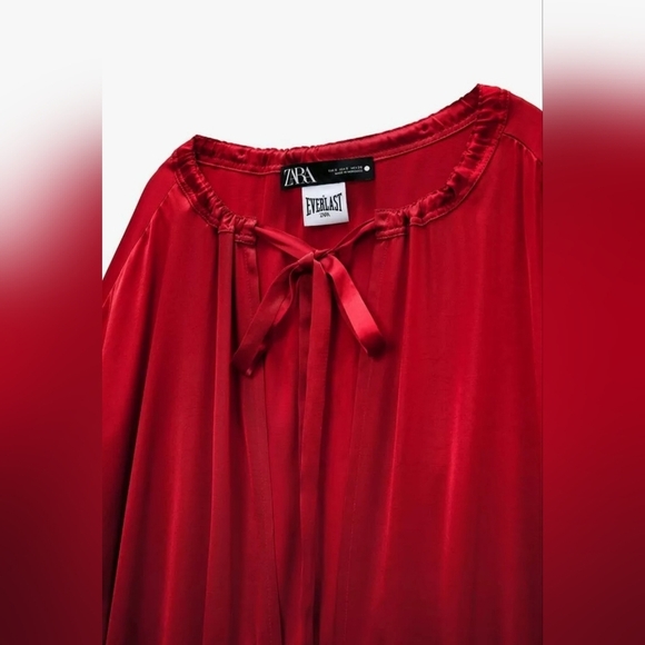ZARA EVERLAST Satin RED BLACK ROBE SPORT Relax Size L - Picture 7 of 11